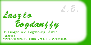 laszlo bogdanffy business card