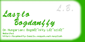 laszlo bogdanffy business card